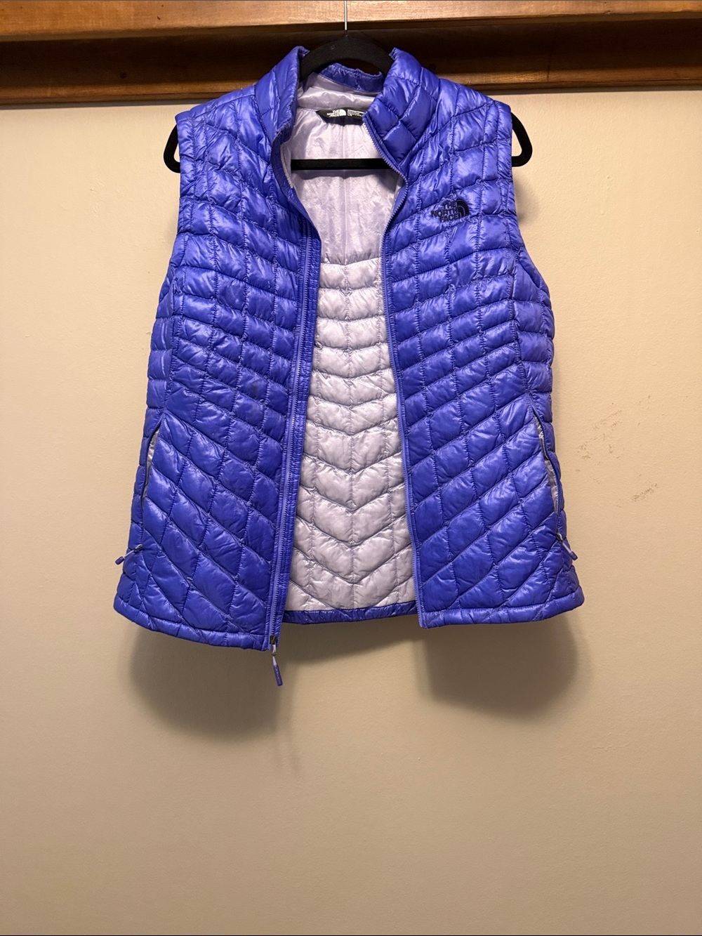 The North Face Women's Quilted Vest in Bright Purple with White Lining